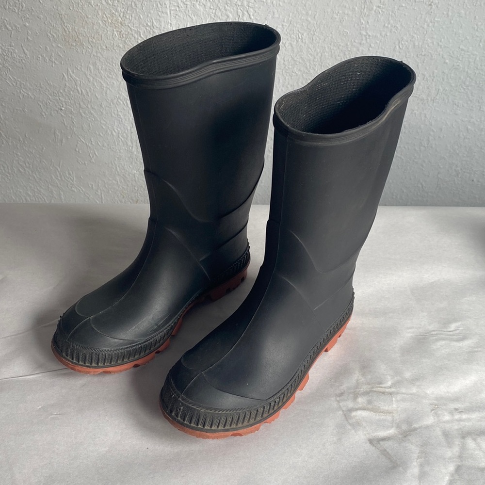 Canadian Rain Boots Genuine Heavy Duty Black Rubber Galoshes Kids Size 11-12